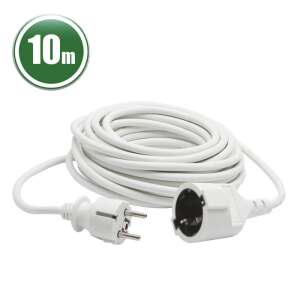 10 meter white extension cord with CEE 7/7 plug and CEE 7/4 socket - Delight Extension Cord