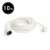 White extension cord with CEE 7/7 plug and CEE 7/4 socket