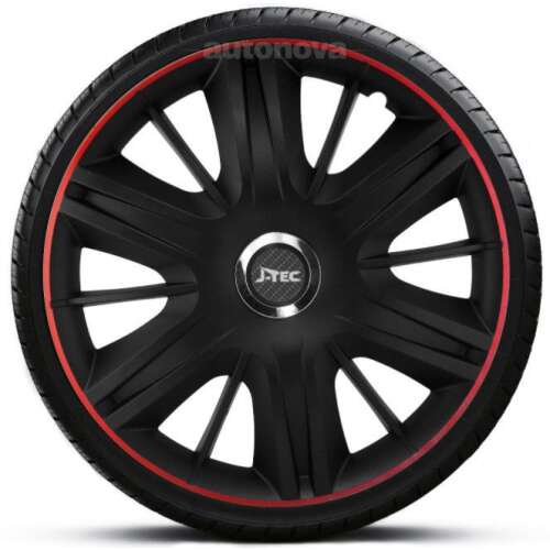 14 inch black wheel cover with red trim, J-Tec brand