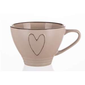 Bézs kerámia bögre szív mintával, 380 ml - Banquet