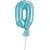 Balon cu folie albastru deschis numărul 0, 13cm, Gban