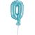 Close-up of GB Party Light Blue Number 0 Foil Balloon Cake Topper