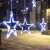 138 LED Star Icicle Curtain Lights, cool white, outdoor decoration