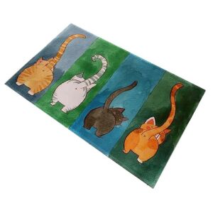 Multicolor doormat with cat butts, 45x70 cm - Doormat