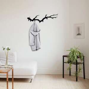 Black metal branch wall hook, coat rack, hallway decor, modern design, minimalist style - Decoration
