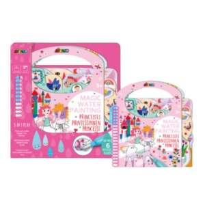 Avenir Magic Water Painting Princesses activity book with 6 reusable boards and a water pen - Activity Book, Coloring