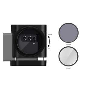 Designed for SAMSUNG kameralencse szűrő okostelefonhoz (72mm CPL / ND8 szűrő, vakupapucs és állványrögzítő furat) FEKETE Samsung Galaxy A3 (2017) SM-A320F, Samsung Galaxy A5 (2017) SM-A520F,