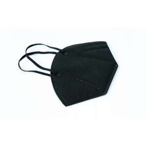 Black FFP2 face mask, 4 layers, CE certified, for protection against viruses, bacteria, pollen, dust and smog - Mouth mask