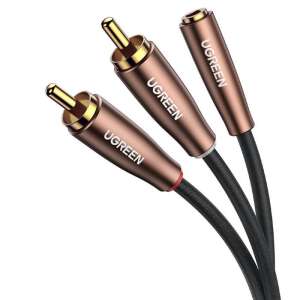 Ugreen Audio Kabel 3,5 mm Mini Jack (weiblich) - 2RCA (männlich) 3m braun (AV198 60987) 47998573 Jack Adapter