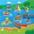Galt Reusable Sticker Book Sports, scene with lake activities, kids kayaking, sailing, fishing, swimming