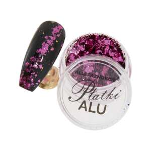 Rózsaszín és arany köröm pehely köröm díszítéshez, 0,4g-os üvegben, Allepaznokcie márka - Körömdísz