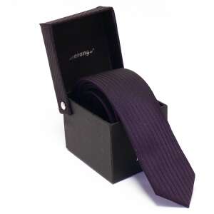 Elegáns Sötétlila Nyakkendő - Keskeny - Poliészter - Ajándékdobozban