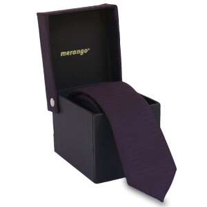 Sötétlila mintás nyakkendő dobozban, Merango márka - Nyakkendő