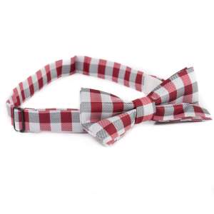 Piros-fehér kockás csokornyakkendő férfiaknak - Nyakkendő