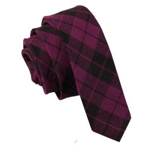 Lila és fekete mintás keskeny nyakkendő - Nyakkendő