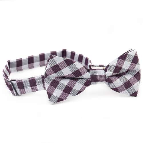 Lila és fehér kockás csokornyakkendő férfiaknak