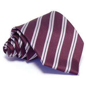 Burgundi vörös nyakkendő fehér csíkokkal, J. Waller's - J. Waller's