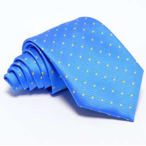 Világoskék nyakkendő citromsárga pöttyös mintával, J. Waller's - Nyakkendő