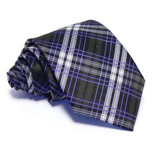 Szürke kockás nyakkendő kék és fehér csíkokkal, J. Waller's - J. Waller's