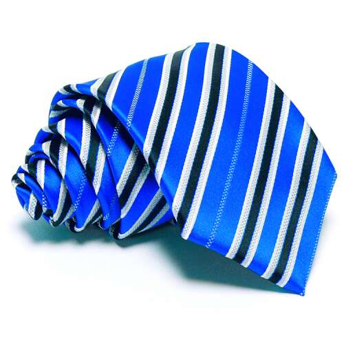 Tengerkék és ezüstszínű csíkos nyakkendő, J. Waller's