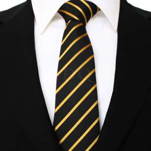 Fekete és arany csíkos nyakkendő - Nyakkendő