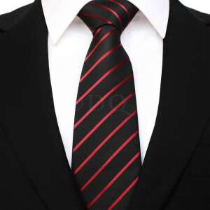 Fekete és bordó csíkos nyakkendő - Nyakkendő