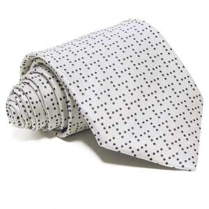 Szürke selyem nyakkendő kék pöttyös mintával, J. Waller's kollekció - J. Waller's