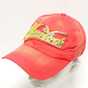 New York Baseball Sapka - Halványpiros - Strasszos