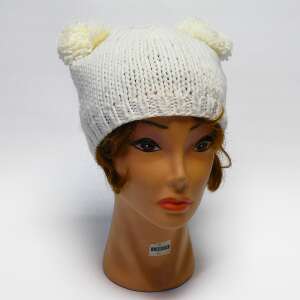 Női Kötött Sapka - Fehér Pomponos Sapka