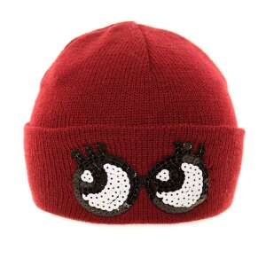 Szemecskés Kötött Sapka - Női - Sötétpiros