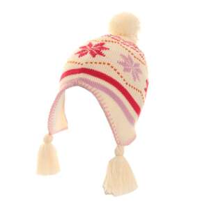 Gyerek Hópelyhes Sapka - Fülvédővel - Krémszín