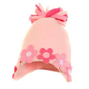 Babasapka - Virágos Polár Sapka - Rózsaszín