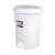 Weißer Kunststoff-Pedaleimer mit herausnehmbarem Inneneimer, 6L, Marke LUXURY