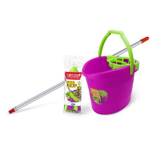 Bonus MicroMOP Wischmopp-Set mit Eimer und Stiel, 18L, lila und grün