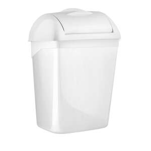 Kosz na śmieci ścienny biały Mar Plast, pojemnik na worek intymny 8 litrów 48031635