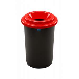 Coș de gunoi rotund Plafor ECO de 50L negru și roșu cu capac - Cosuri de gunoi