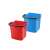 Blaue und rote Plastik-Eimer, 25 Liter Fassungsvermögen, für Reinigungswagen