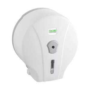 Dispenser de hârtie igienică Vialli Mini, din plastic ABS alb, cu închidere - Dozatoare de hârtie igienică