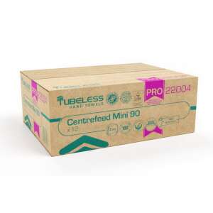 Tubeless PRO 22004 Centrefeed Mini 90 Prosoape de hârtie, 12 role/pachet - Prosoape de hârtie