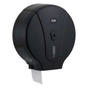 Dispenser de hârtie igienică Vialli Maxi negru, din plastic ABS, cu închidere, cu fereastră, pentru role jumbo - Dozatoare de hârtie igienică