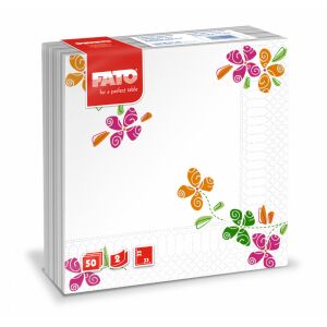 Fato Serviette 33x33cm Muster Happy Flowers 2lagig 50 Blatt/Packung 113173286 - Servietten