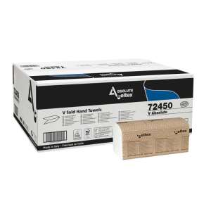 Celtex Absolute V Handtücher, 2-lagig, V-Faltung, 21.5x21cm, 250 Blatt pro Packung, 20 Packungen pro Karton - Papiertücher