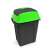 Hippo 70L schwarzer/grüner Kunststoff-Abfalleimer