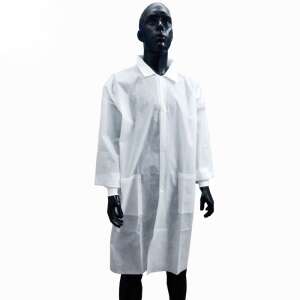 Látogató köpeny egyszerhasználatos PP patentos fehér 110x75cm, 42g, XL 48032178 Munkavédelmi ruházat