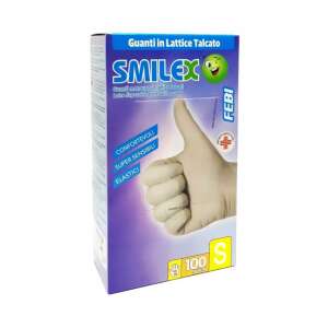 Smilex Febi Latex-Handschuhe, puderfrei, Größe S, 100 Stück pro Box - Erste Hilfe