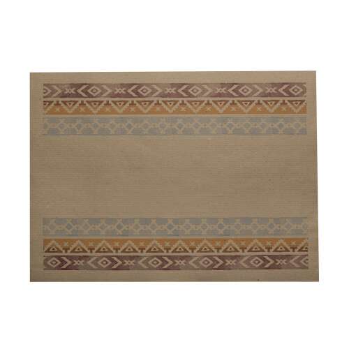 Set de masă Infibra Madre Terra Tribal, 30x40cm, maro cu model geometric