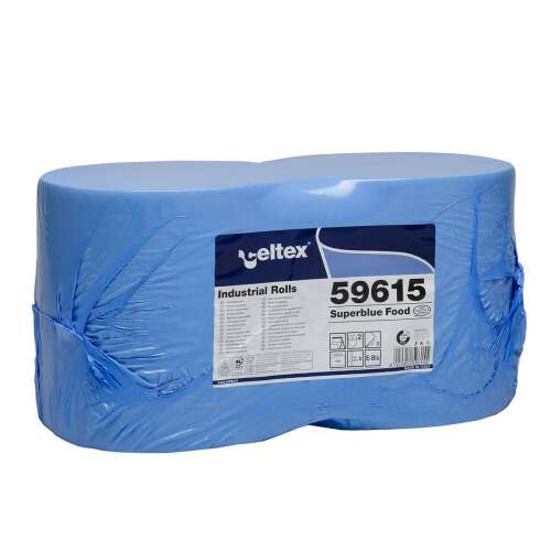 Celtex Superblue Food priemyselné utierky celulózové, modré, 3 vrstvy, 150m, 500 listov, 26,5x30cm, 2 rolky/zmršťovacie