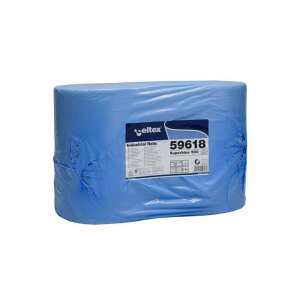 Celtex Superblue 500 Industrie-Handtuchrolle, blau, 3-lagig, 180m, 500 Blatt, 36x36cm, 2 Rollen/Schrumpffolie - Papiertücher