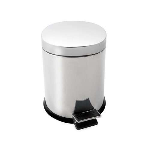 Stainless steel pedal bin with removable plastic bucket, 40L, shiny