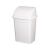 White 4-liter swing top trash can, plastic waste bin